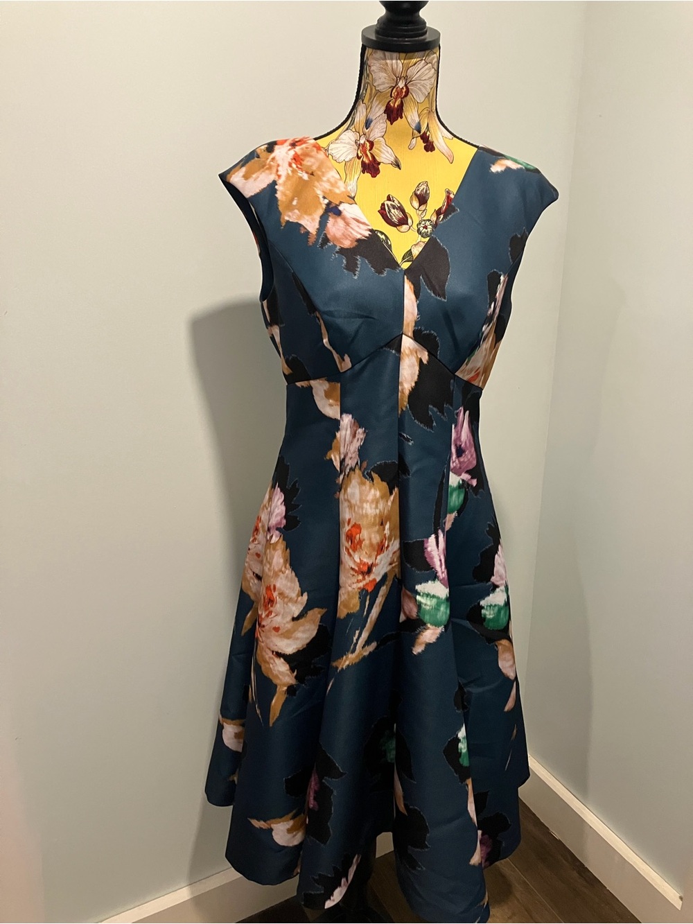 Anthropologie Moulinette Soeurs Baikal Fit and Flare Dress Teal Size 10